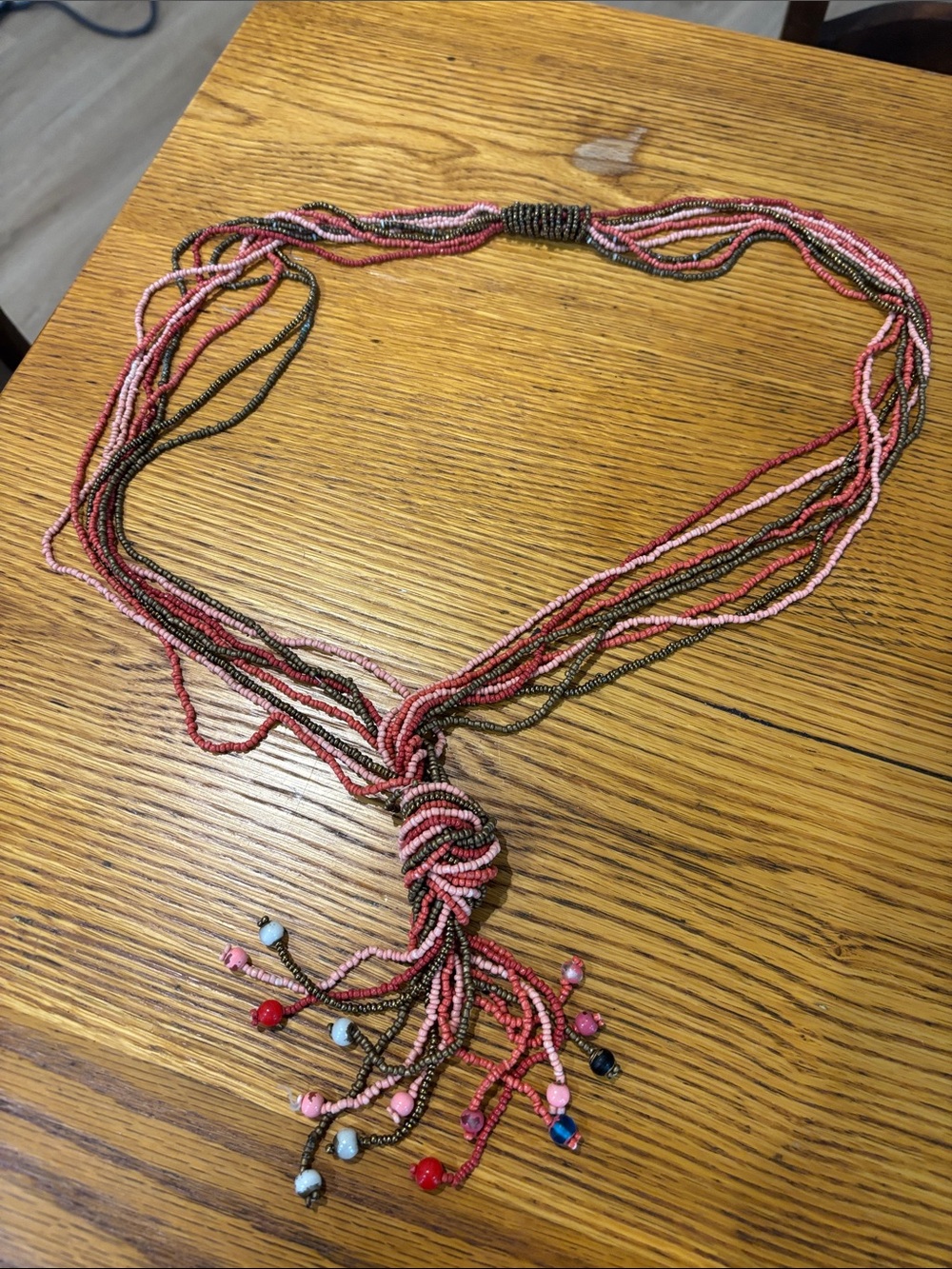 Handcrafted Pink Multi-Strand Beaded Necklace - Women Jewelry